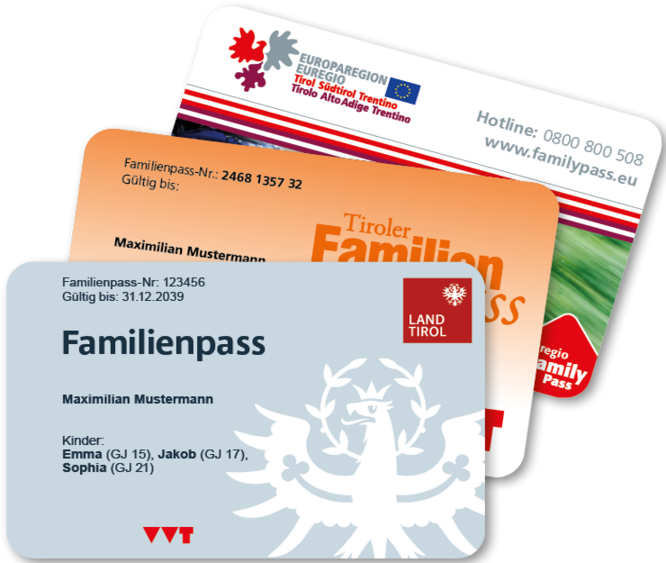 © Land Tirol Abbildung Tiroler Familienpass/EuregioFamilyPass